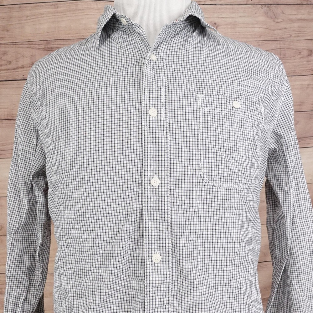 Aéropostale Shirt Mens L Gray Check Long Sleeve Button-Up Cotton Casual